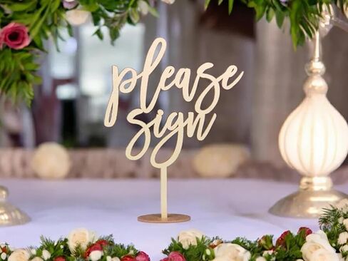 Please Sign Table Sign,Wooden Wedding Party Decoration,Wedding Guest Book Please Table Decoration for Bridal Shower Party Decoration in Saudi Arabia