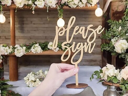 Please Sign Table Sign,Wooden Wedding Party Decoration,Wedding Guest Book Please Table Decoration for Bridal Shower Party Decoration in Saudi Arabia