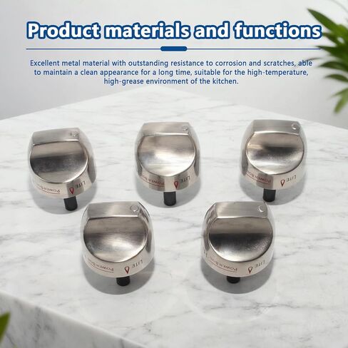 5PCS WB03K10266 Gas Range Burner Stainless Steel Knob Replacement for GE Hotpoint Haier Range Replace WB03K10243 in Kuwait