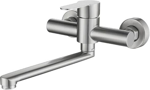 Stainless Steel Kitchen Wall-Mounted Bathroom Bathtub Long spout Water Outlet 360-degree Rotating Sink Hanging Balcony Faucet in Saudi Arabia