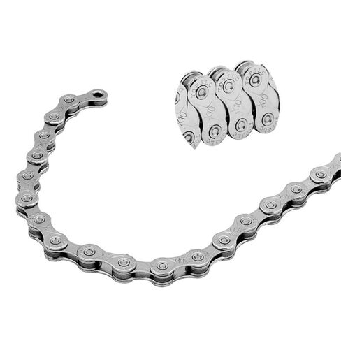 Bicycle Chain 10/20/30 Speed, 1/2 x 3/32 Inch, 116 Links, Silver, Carbon Steel, Wheeled Chain for Road and Mountain Bike in Kuwait
