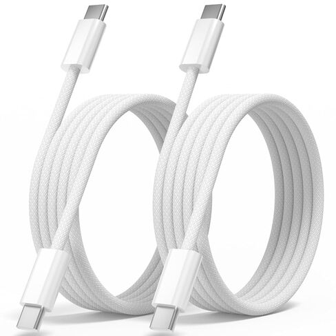 Quickeep USB C to USB C Cable 3FT 2 Pack, Nylon 60W iPhone 17 Charger Cord | Braided USBC to USBC Cable, Type C Charger Fast Charging for iPhone 17 16 15 Pro Plus Pro Max/iPad Pro/Air in Kuwait