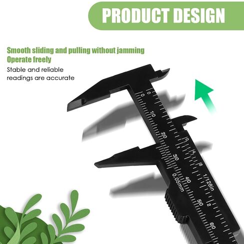5 Pack Plastic Vernier Caliper, 80mm Eyebrow Measuring Tool, Mini Sliding Ruler Caliper Gauge for Students DIY Crafts School Office Tattoo Eyebrow Artists Use (5 Color, 0-3.15"/0-80mm) in Saudi Arabia
