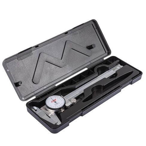 فرجار قرص 150 مم، أداة قياس مترية احترافية من الفولاذ المقاوم للصدأ، نطاق 0-150 مم مع تدرج 0.02 مم، فرجار رنيه دقيق مقاوم للصدمات مع حقيبة حمل صلبة للميكانيكيين والأعمال اليدوية in Kuwait