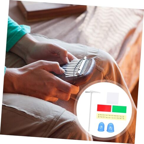Yardwe Thumb Piano Accessory Kit with Slip Tuning Hammer Scale Stickers and Cleaning Cloth for Accurate Tone and Maintenance Random Color in Saudi Arabia