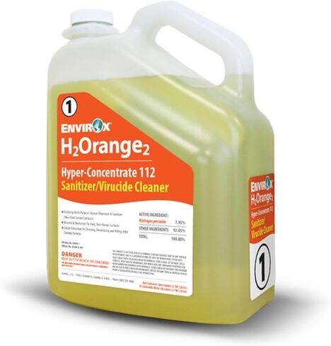 H2Orange2 Hyper-Concentrate 112 Sanitizer & Virucide Cleaner, 1 Gallon Bottles | 2/Case in Saudi Arabia