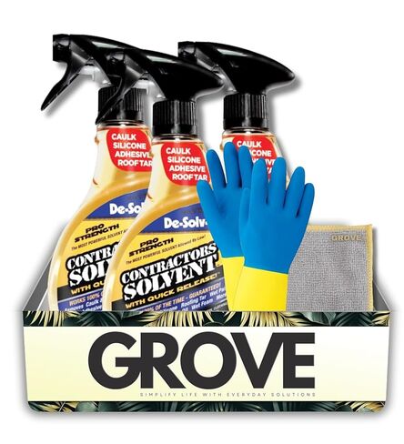 3x مجموعة سائلة برائحة الحمضيات المذيبة من De-Solv-it بحجم 32 أونصة مع قطعة قماش من الألياف الدقيقة + قفازات تنظيف - رذاذ مزيل للشحوم شديد التحمل - يزيل المواد اللاصقة والقطران والشحوم - مجموعة هدايا (5 عناصر) in Kuwait