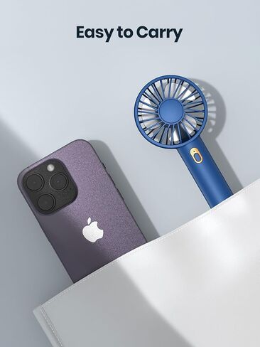 مروحة Warmco Mini المحمولة 2 حزمة - 3 سرعات قابلة لإعادة الشحن ومروحة مكتبية مع قاعدة، تبريد مدمج للسفر والمكياج وهدية الصيف (أزرق ووردي) in Kuwait