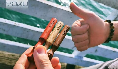 YOKU Wooden Breathing Stick – Pocket-Sized Mindful Breathing Trainer – Natural Airflow Stick for Habit Support & Relaxation, Set of 3 - Ashwood, Rosewood, Sapelewood. in Saudi Arabia