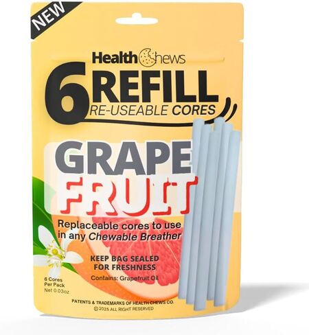 Fresh Mint Refill Cores – 6 Reusable Aromatherapy Sticks, Essential Oil Refill Pack for Chewable Breather (Blue Raspberry) in Kuwait