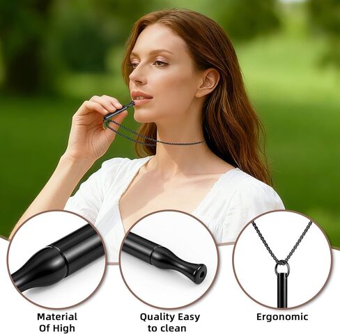 Breathing Necklace for Mindfulness & Anxiety Relief,Adjustable Stainless Steel Pendant with Refillable Mint Pods, Fidget Focus Tool - Adult Stress Management Meditation Gift in Saudi Arabia