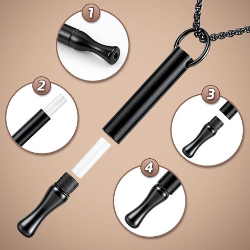 Breathing Necklace for Mindfulness & Anxiety Relief,Adjustable Stainless Steel Pendant with Refillable Mint Pods, Fidget Focus Tool - Adult Stress Management Meditation Gift in Saudi Arabia