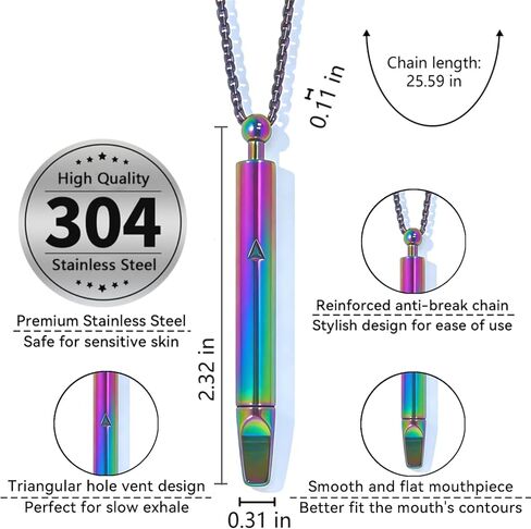 قلادة التنفس لاستبدال العادة السيئة مع 12 قطعة من النوى القابلة لإعادة الملء في 4 نكهات، قلادة منعشة لدعم العادة لتخفيف التوتر، قلادة تململ لدعم العادة للبالغين (قوس قزح) in Kuwait