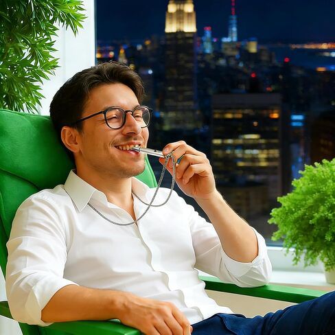 قلادة التنفس لاستبدال العادة السيئة مع 12 قطعة من النوى القابلة لإعادة الملء في 4 نكهات، قلادة منعشة لدعم العادة لتخفيف التوتر، قلادة تململ لدعم العادة للبالغين (أسود) in Kuwait