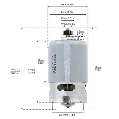 RS550 DC Motor 13 Teeth 10.8V Micro Brush Motor Fit for GSR10.8-2-LI / GSR10.8V / Electric Drill in Saudi Arabia