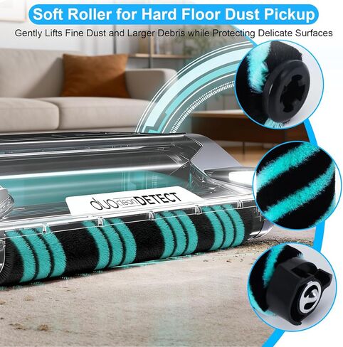 فلتر LA802 LA742 لمكنسة Shark Detect Pro Lift-Away ADV بدون اكياس مع كشف DuoClean، 1 فرشاة دوارة ناعمة، 2 مرشحات HEPA، 4 مجموعة إسفنج ولباد، مقارنة بالجزء # XHF320 XHFLA700 XFFK320 in Kuwait