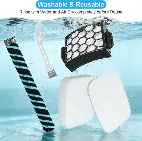 فلتر LA802 LA742 لمكنسة Shark Detect Pro Lift-Away ADV بدون اكياس مع كشف DuoClean، 1 فرشاة دوارة ناعمة، 2 مرشحات HEPA، 4 مجموعة إسفنج ولباد، مقارنة بالجزء # XHF320 XHFLA700 XFFK320 in Kuwait