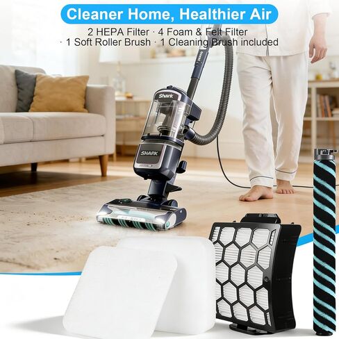فلتر LA802 LA742 لمكنسة Shark Detect Pro Lift-Away ADV بدون اكياس مع كشف DuoClean، 1 فرشاة دوارة ناعمة، 2 مرشحات HEPA، 4 مجموعة إسفنج ولباد، مقارنة بالجزء # XHF320 XHFLA700 XFFK320 in Kuwait