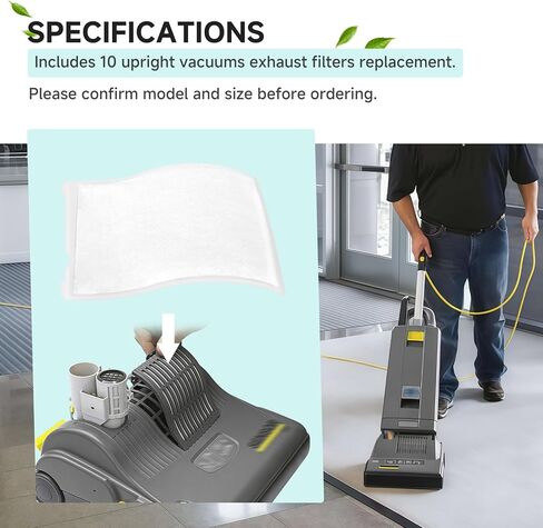 (10 عبوات) استبدال فلتر عادم المكنسة 2846 متوافق مع مستشعر وندسور S12 S15، أجزاء المكانس الكهربائية العمودية التجارية SEBO Essential G1 G2، استبدل 8.614-140.0 in Kuwait