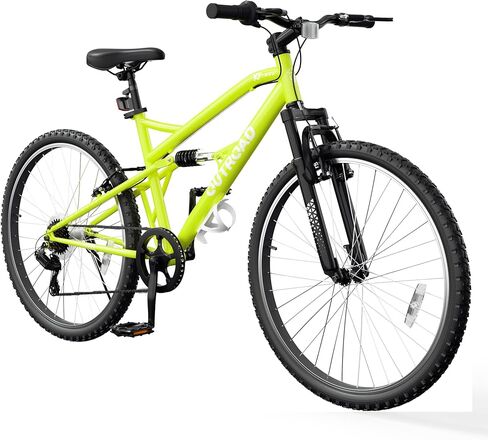 دراجة جبلية خارجية، مقاس 26 بوصة، دراجة ركوب الدراجات في الهواء الطلق، 7 سرعات/فولاذ عالي الكربون/دراجة MTB بفرامل على شكل حرف V، دراجات مقعد مريحة قابلة للتعديل للبالغين والرجال والنساء، ألوان متعددة in Kuwait