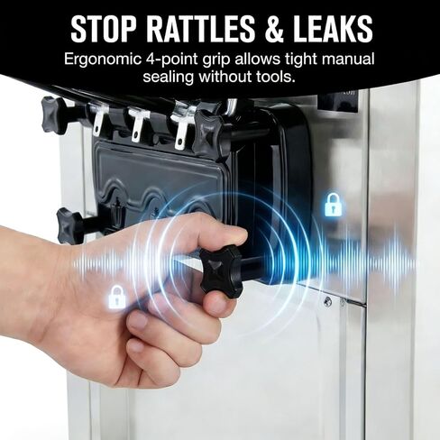 قطع غيار ماكينة الآيس كريم الناعمة M8، 4 عبوات من صواميل التثبيت الصلبة على شكل نجمة، 2 طويلة (80 مم) و2 قصيرة (64 مم)، مادة ABS ملولبة بالنحاس in Kuwait