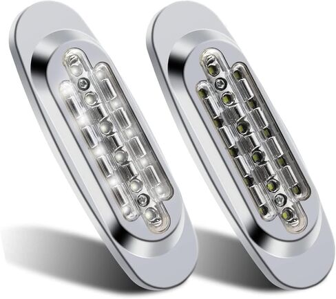 Ourbest Oval Trailer Side Marker Lights,4x 16 Diode LED Clearance Light Step Side Lamp Back Up Indicators for Truck Pickup Van ATV Lorries White in Kuwait