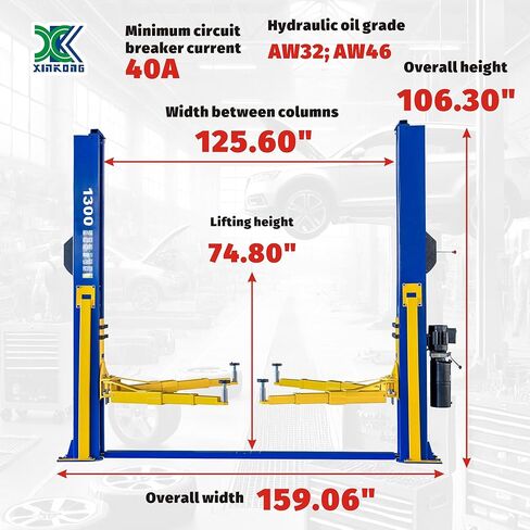 سعة رافعة الشاحنة XK-1200L سعة 12000 رطل رفع السيارة 220 فولت مع استبدال أجزاء 12 شهرًا in Kuwait
