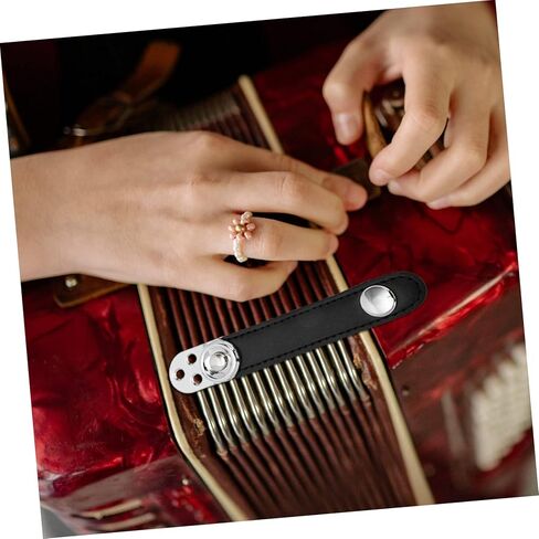 BESTonZON 1set Double-layer Cowhide Accordion Strap Metal Connectors Easy to Install Bellows Belt for Concerts and Practice Fit Replacement Fasteners in Saudi Arabia