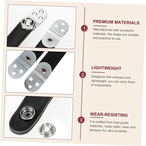 BESTonZON 1set Double-layer Cowhide Accordion Strap Metal Connectors Easy to Install Bellows Belt for Concerts and Practice Fit Replacement Fasteners in Saudi Arabia
