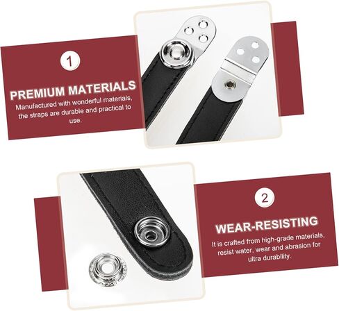 BESTonZON 1set Double-layer Cowhide Accordion Strap Metal Connectors Easy to Install Bellows Belt for Concerts and Practice Fit Replacement Fasteners in Saudi Arabia