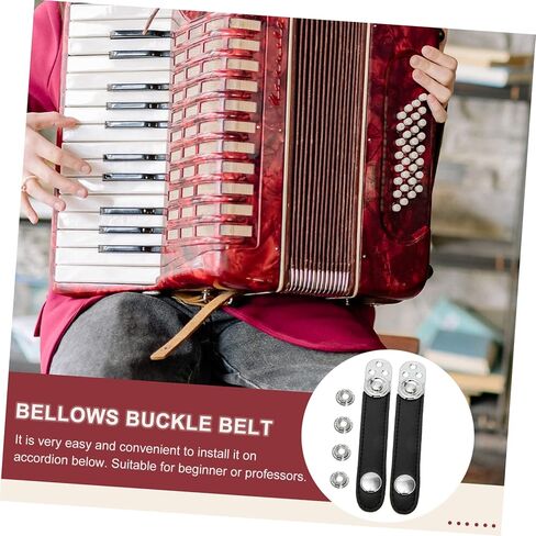 Toyvian Universal Double-Layer Accordion Bellows Buckle Strap with 4 Replacement Metal Fasteners for Accordion Accessories Compact and Lightweight Design 2 Pack in Saudi Arabia