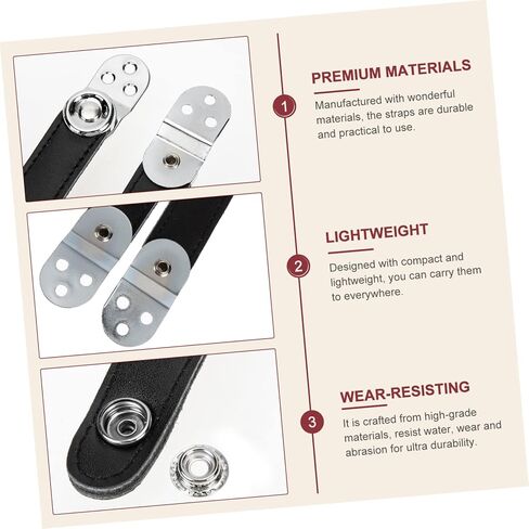 Toyvian Universal Double-Layer Accordion Bellows Buckle Strap with 4 Replacement Metal Fasteners for Accordion Accessories Compact and Lightweight Design 2 Pack in Saudi Arabia