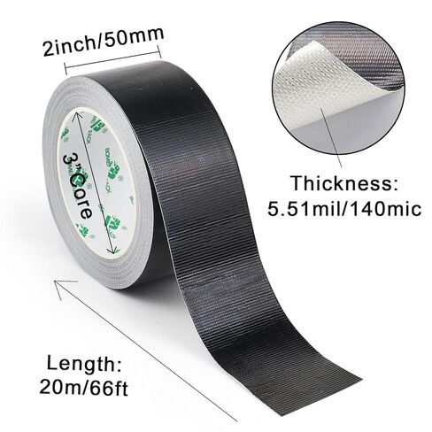 BOMEI PACK Adhesive Black Aluminum Foil Heat Shield Tape Barrier 2in x 66ft, Fiberglass Thermal Insulation Reflective Material High Temp Protection 1Pack in Saudi Arabia