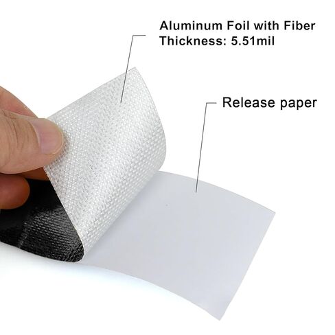 BOMEI PACK Adhesive Black Aluminum Foil Heat Shield Tape Barrier 2in x 66ft, Fiberglass Thermal Insulation Reflective Material High Temp Protection 1Pack in Saudi Arabia