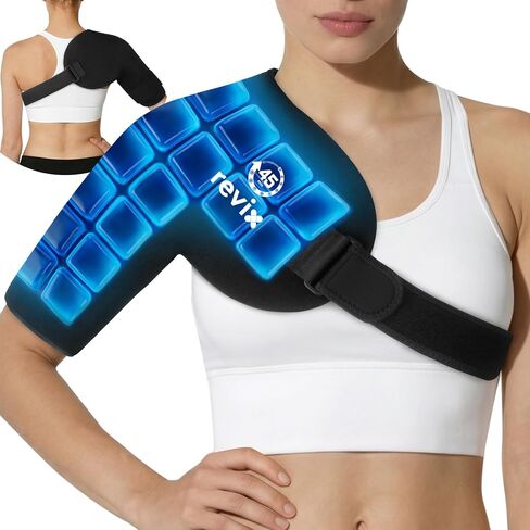 REVIX 45-Min Long-Lasting Shoulder Ice Pack, Reusable Ice Packs for Shoulder & Arm with Ice Grid Design, Flexible Gel Cold Compress Wrap for Rotator Cuff Relief, Muscle Relaxation & Soothing Fatigue in Saudi Arabia
