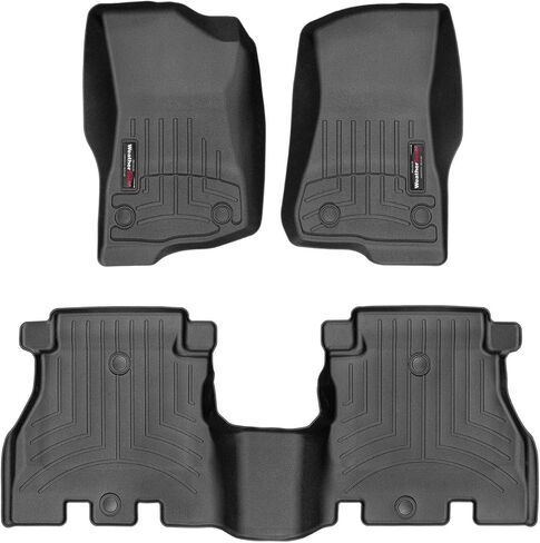 WeatherTech Custom Fit FloorLiners for Jeep Wrangler 4-Door, Rubicon 392, Unlimited 4-Door - 1st & 2nd Row, Black in Saudi Arabia