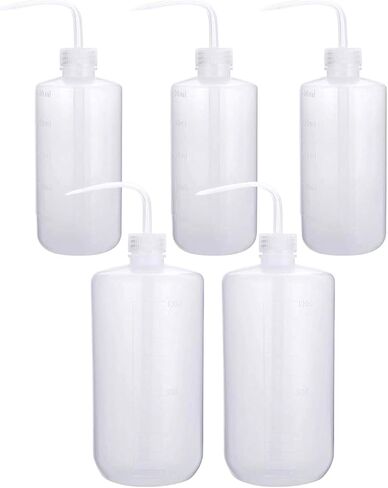 500ml 1000ml Plastic Safety Wash Bottle, Lab Squeeze Bottle with Narrow Mouth and Scale Labels, Squirt Bottle For Plant Flower Succulent Watering - 5 Packs in Saudi Arabia