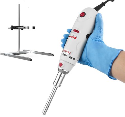 FOUR E'S SCIENTIFIC Lab Homogenizer 8000-30000rpm with Stand, High-Speed Handheld Homogenizer Emulsifier with 10mm 316L Stainless Steel Probe 1mL-250mL in Saudi Arabia