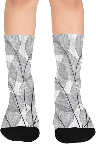 جوارب المشي لمسافات طويلة باللون الرمادي من Minimal Leaff - جوارب شتوية حرارية سميكة دافئة للأولاد والبنات للمدرسة، والارتداء اليومي والأنشطة الخارجية in Kuwait