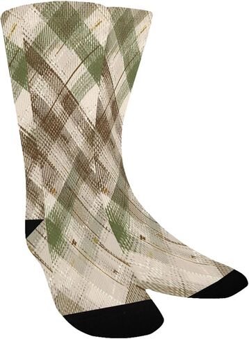 جوارب المشي لمسافات طويلة بطبعة مربعات ريفية - جوارب شتوية حرارية سميكة دافئة للأولاد والبنات الصغار للمدرسة، والارتداء اليومي والأنشطة الخارجية in Kuwait