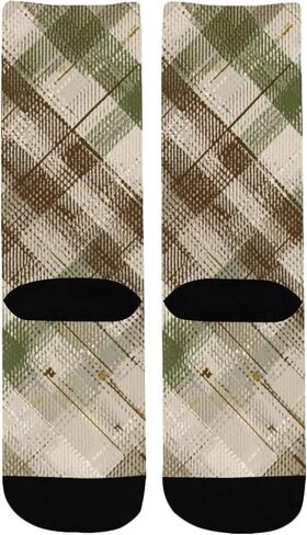 جوارب المشي لمسافات طويلة بطبعة مربعات ريفية - جوارب شتوية حرارية سميكة دافئة للأولاد والبنات الصغار للمدرسة، والارتداء اليومي والأنشطة الخارجية in Kuwait