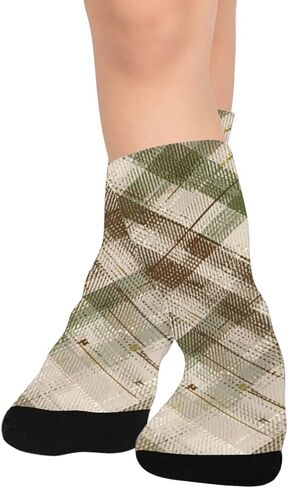 جوارب المشي لمسافات طويلة بطبعة مربعات ريفية - جوارب شتوية حرارية سميكة دافئة للأولاد والبنات الصغار للمدرسة، والارتداء اليومي والأنشطة الخارجية in Kuwait