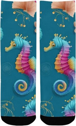 جوارب المشي لمسافات طويلة بزخارف محيطية نابضة بالحياة - جوارب شتوية حرارية سميكة دافئة للأولاد والبنات الصغار للمدرسة، والارتداء اليومي والأنشطة الخارجية in Kuwait