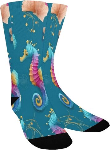 جوارب المشي لمسافات طويلة بزخارف محيطية نابضة بالحياة - جوارب شتوية حرارية سميكة دافئة للأولاد والبنات الصغار للمدرسة، والارتداء اليومي والأنشطة الخارجية in Kuwait