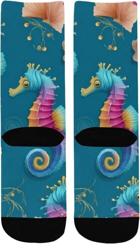 جوارب المشي لمسافات طويلة بزخارف محيطية نابضة بالحياة - جوارب شتوية حرارية سميكة دافئة للأولاد والبنات الصغار للمدرسة، والارتداء اليومي والأنشطة الخارجية in Kuwait