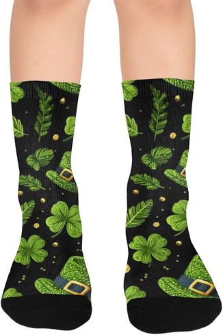 جوارب المشي لمسافات طويلة بنمط Lucky Clover - جوارب شتوية حرارية سميكة دافئة للأطفال الصغار للأولاد والبنات للمدرسة، والارتداء اليومي والأنشطة الخارجية in Kuwait