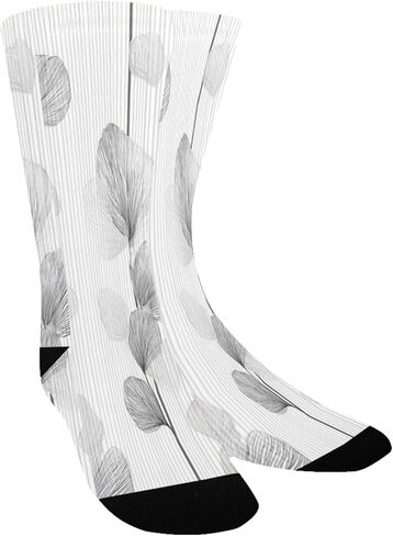 جوارب المشي لمسافات طويلة باللون الرمادي من Art Minimal Leaves - جوارب شتوية حرارية سميكة دافئة للأولاد والبنات للمدرسة، والارتداء اليومي والأنشطة الخارجية in Kuwait