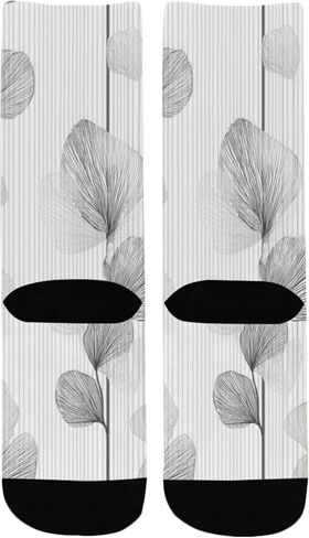 جوارب المشي لمسافات طويلة باللون الرمادي من Art Minimal Leaves - جوارب شتوية حرارية سميكة دافئة للأولاد والبنات للمدرسة، والارتداء اليومي والأنشطة الخارجية in Kuwait