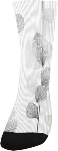 جوارب المشي لمسافات طويلة باللون الرمادي من Art Minimal Leaves - جوارب شتوية حرارية سميكة دافئة للأولاد والبنات للمدرسة، والارتداء اليومي والأنشطة الخارجية in Kuwait