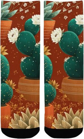 جوارب ديزرت كاكتوس جاردن ريترو للمشي لمسافات طويلة - جوارب شتوية حرارية سميكة دافئة للأطفال الصغار للأولاد والبنات للمدرسة، والارتداء اليومي والأنشطة الخارجية in Kuwait